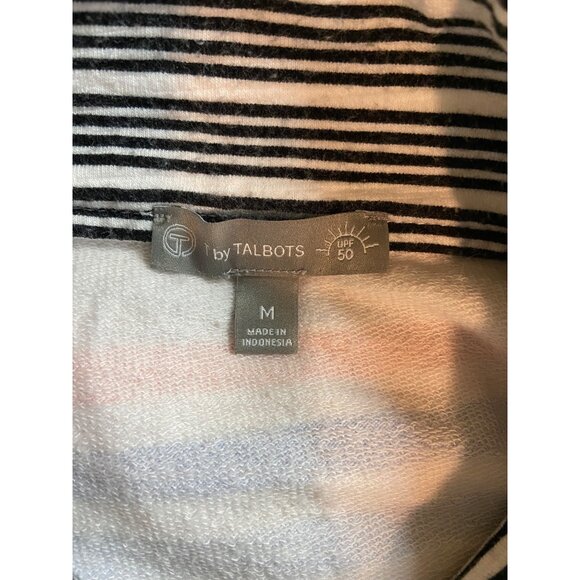 Talbots Shirt Medium Striped Pullover Mockneck Multicolor Casual Preppy - Picture 4 of 8
